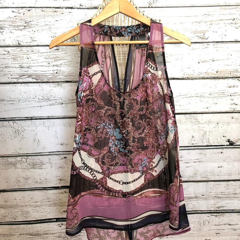 Bisou bisou printed top size small